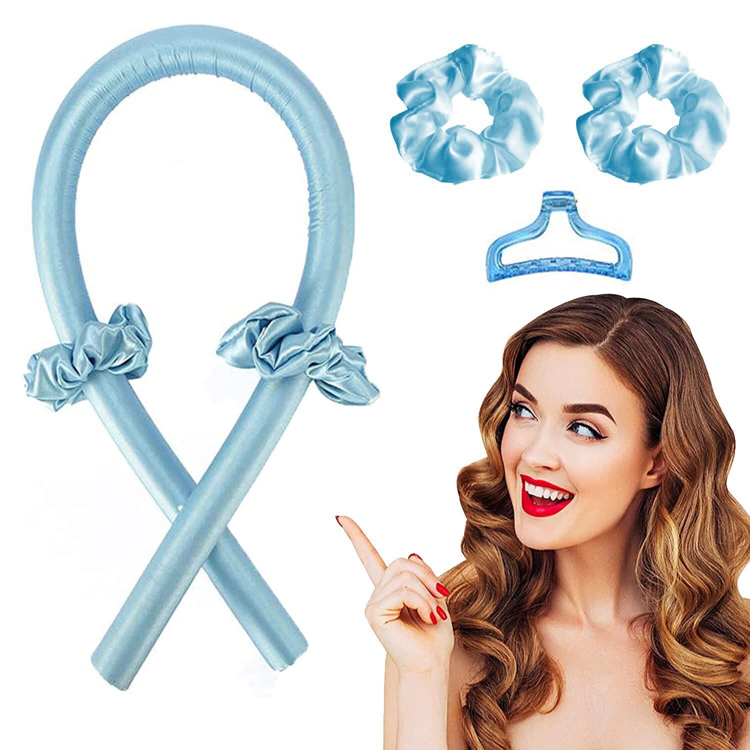 Heatless hair curler - Blue - ozard
