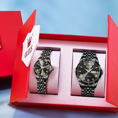 OLEVS 9931 - Couples watch black - ozard