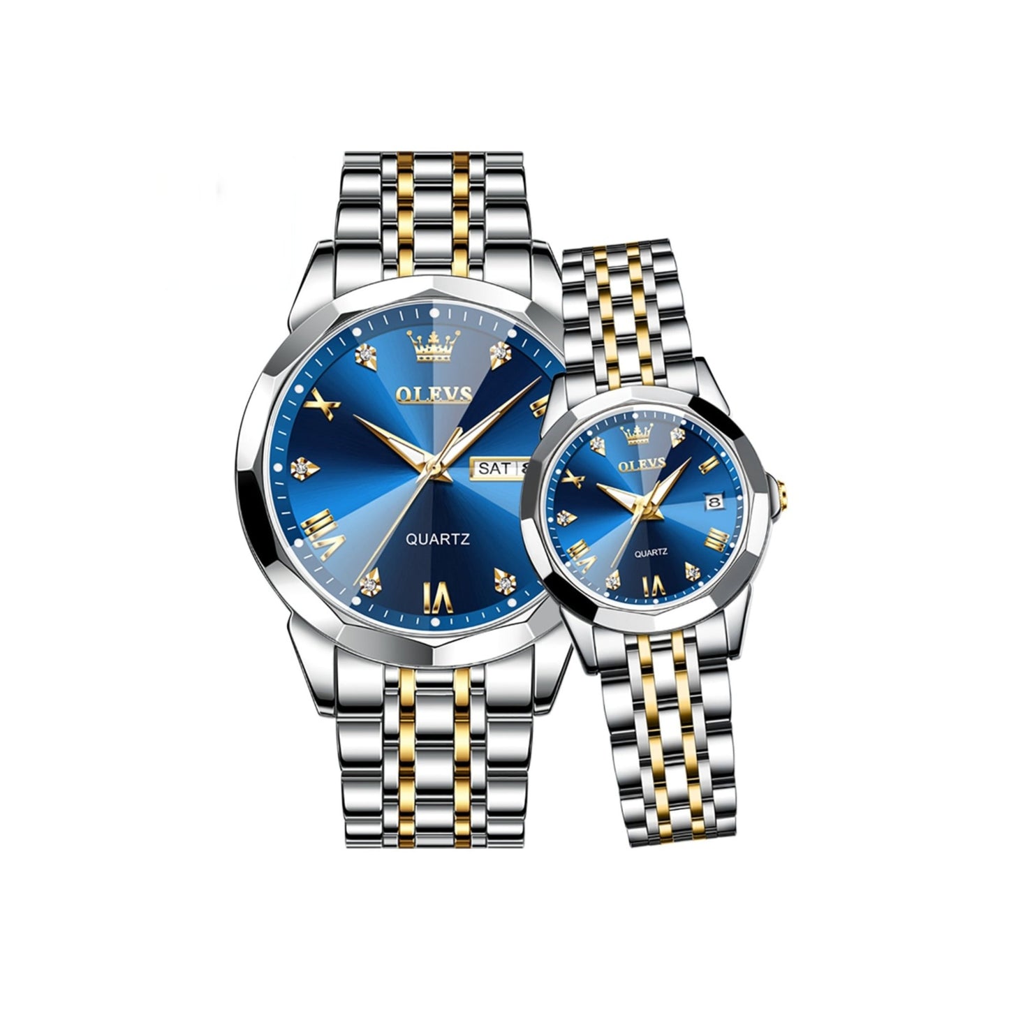 OLEVS 9931 - Couples watch blue - ozard