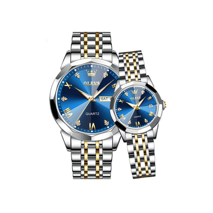 OLEVS 9931 - Couples watch blue - ozard