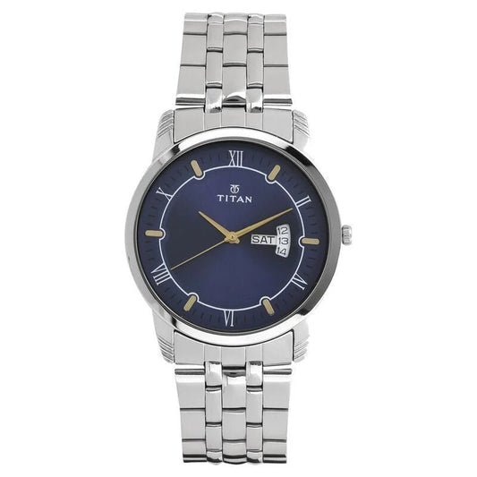 Titan Day and Date Blue NR1774SM01 - Men - ozard